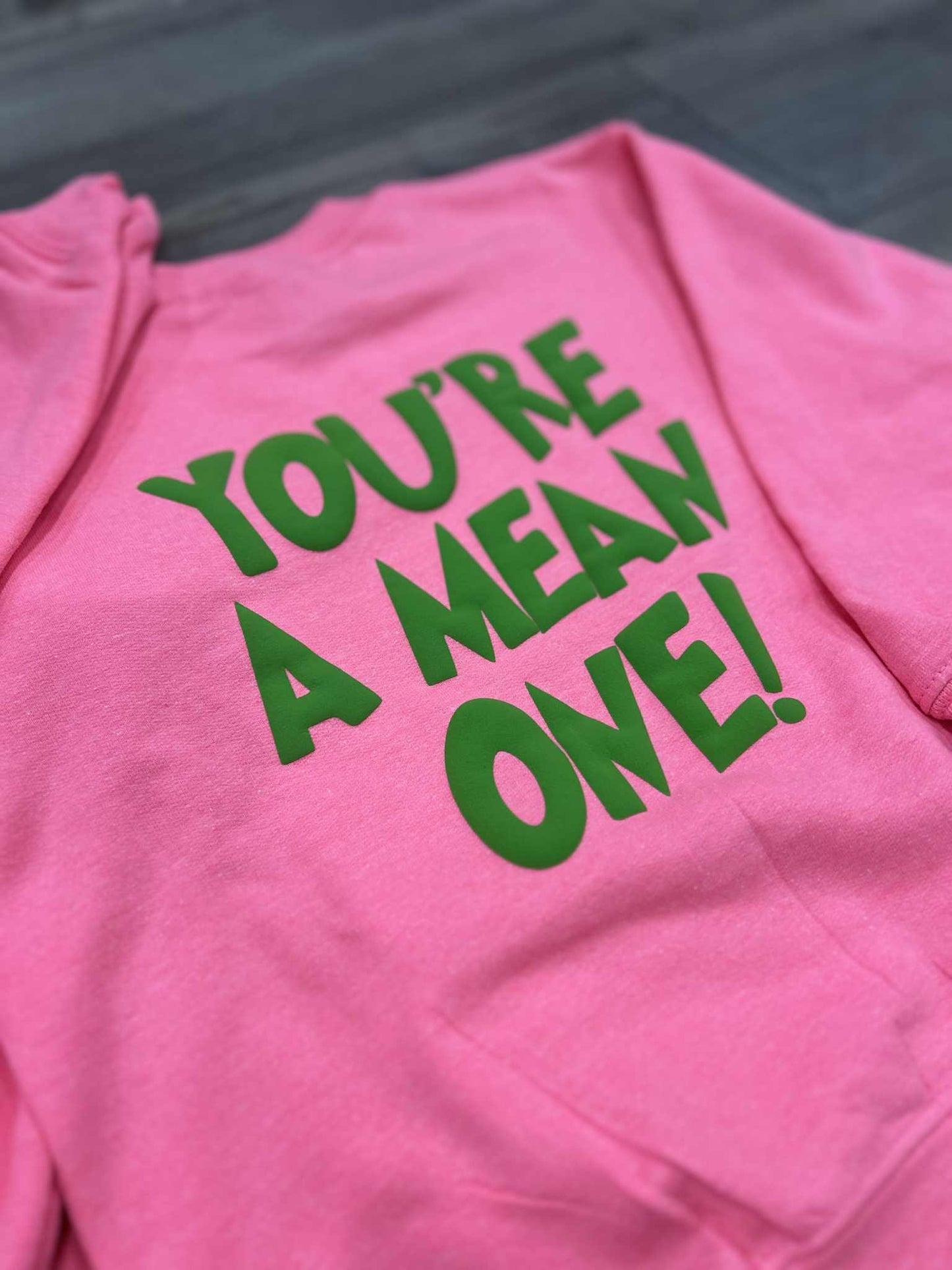 You’re A Mean One Puff Printed Kids Top