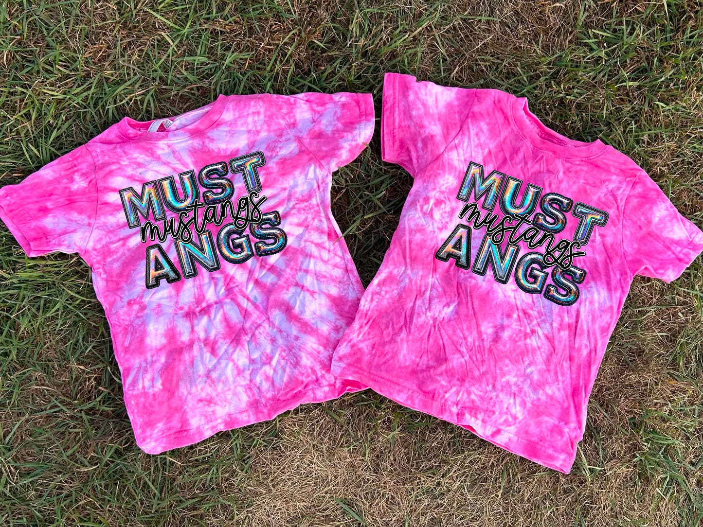 Pink Out Dyed Holographic Team Top