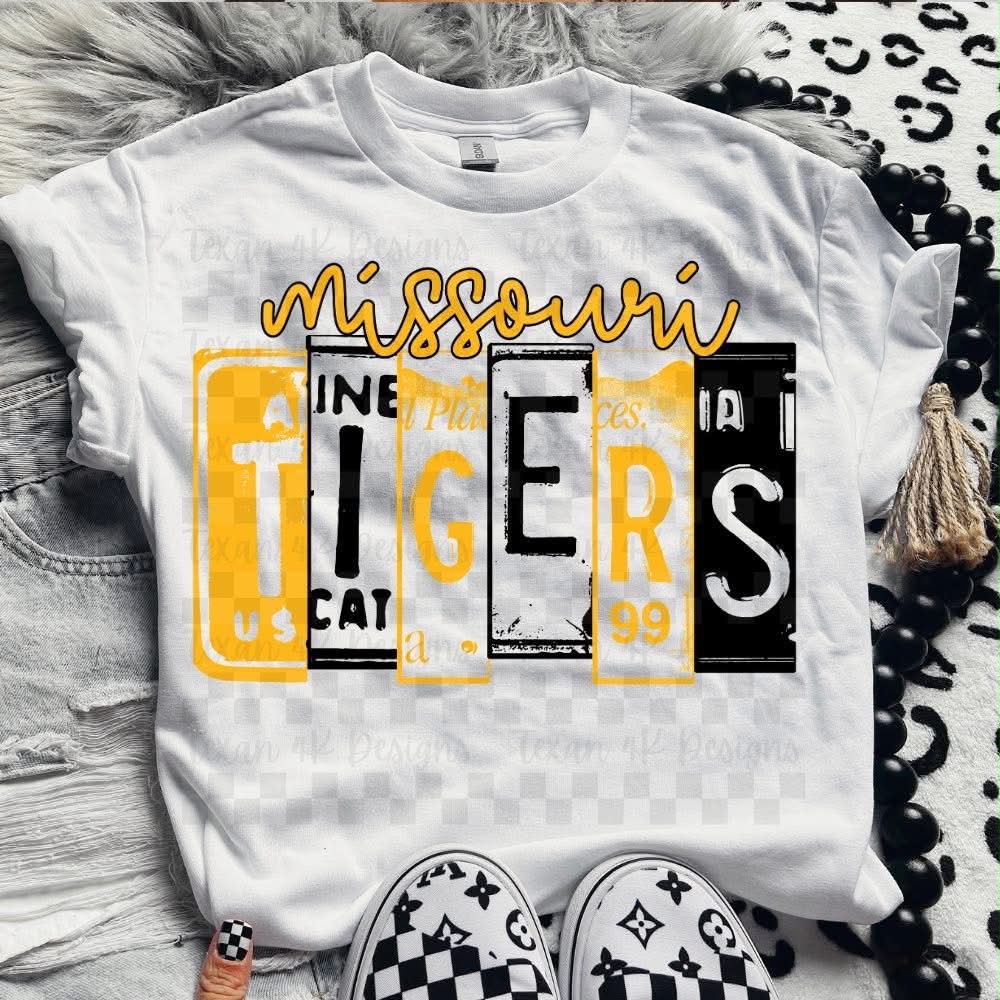 Missouri T!gers License Plate Top