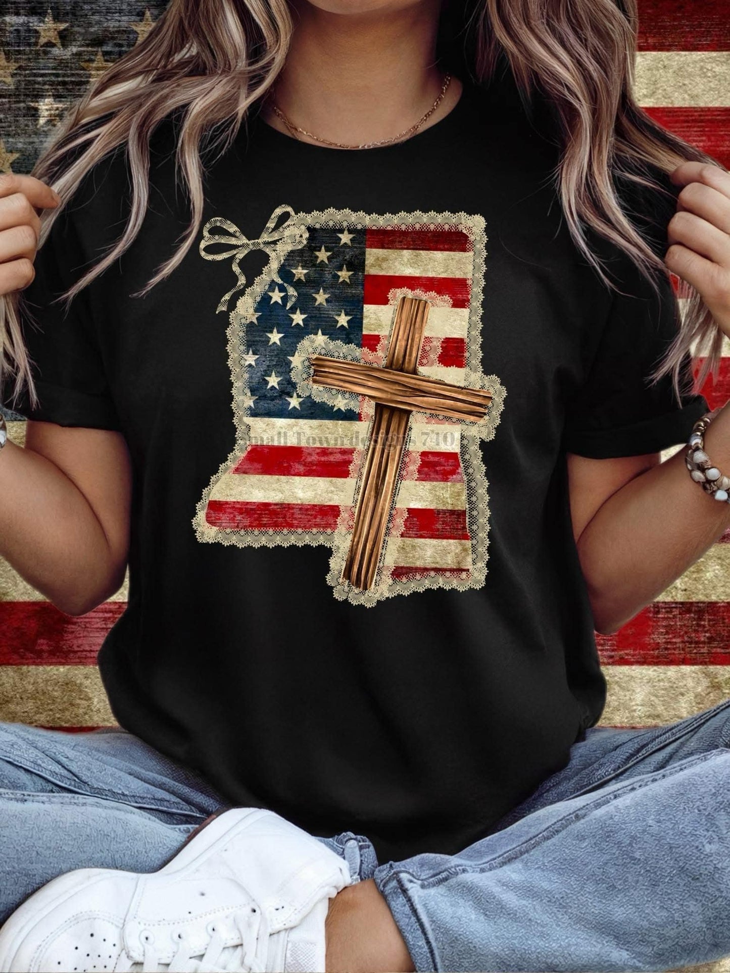 DTF Print - RWB States with Bow
