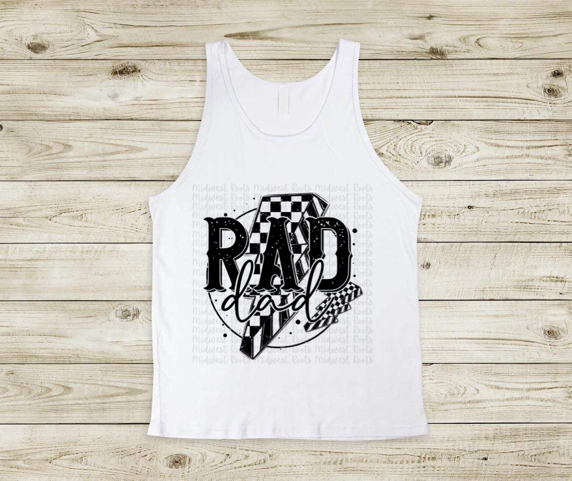 Rad Dad Checkered Lightening Bolt Top