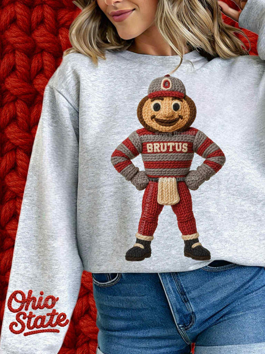 DTF Print - Faux Yarn 0hio M@ascot