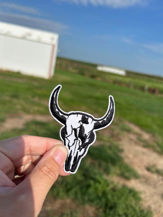 Bull Skull Hat Patch