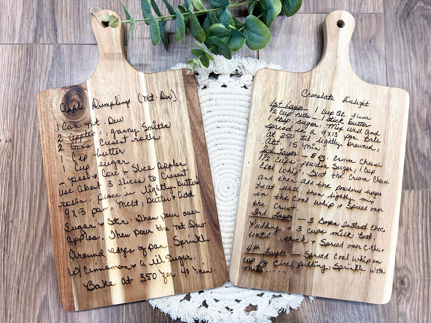 Handwritten Recipe Cutting Boards