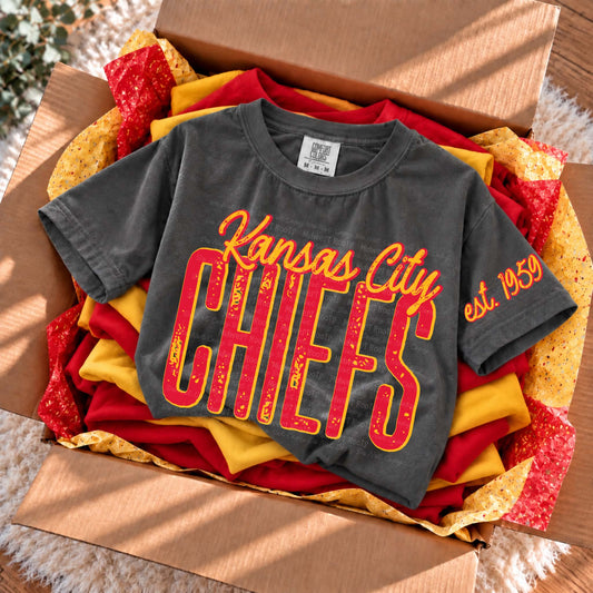 Distressed KC Ch!3f$ Top
