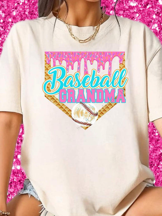 Baseball Ice Cream Drip Top