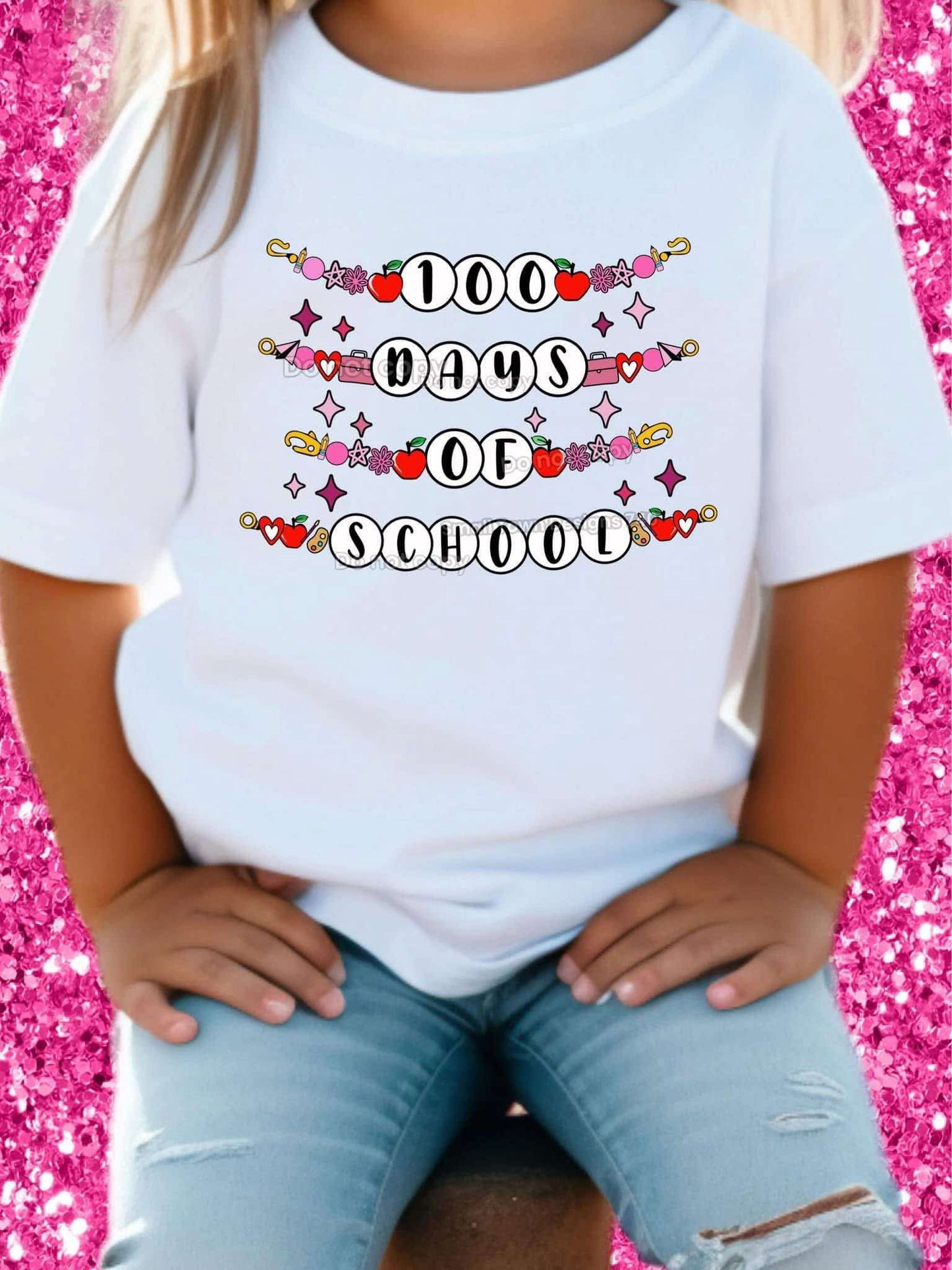 DTF Print - 100 days of school bracelets