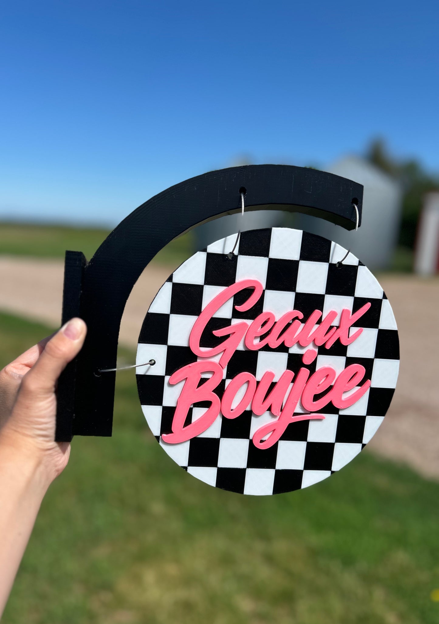 3D Printed Checkered Backed Sign