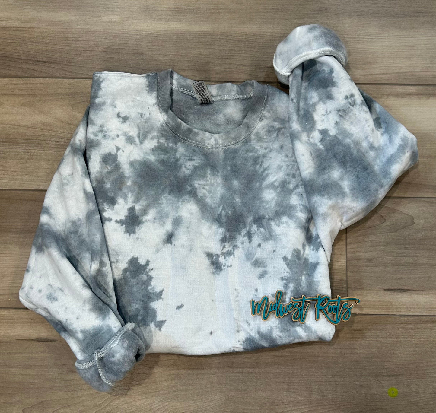 Kids Blank Tie Dye Sweatshirt in Light Grey