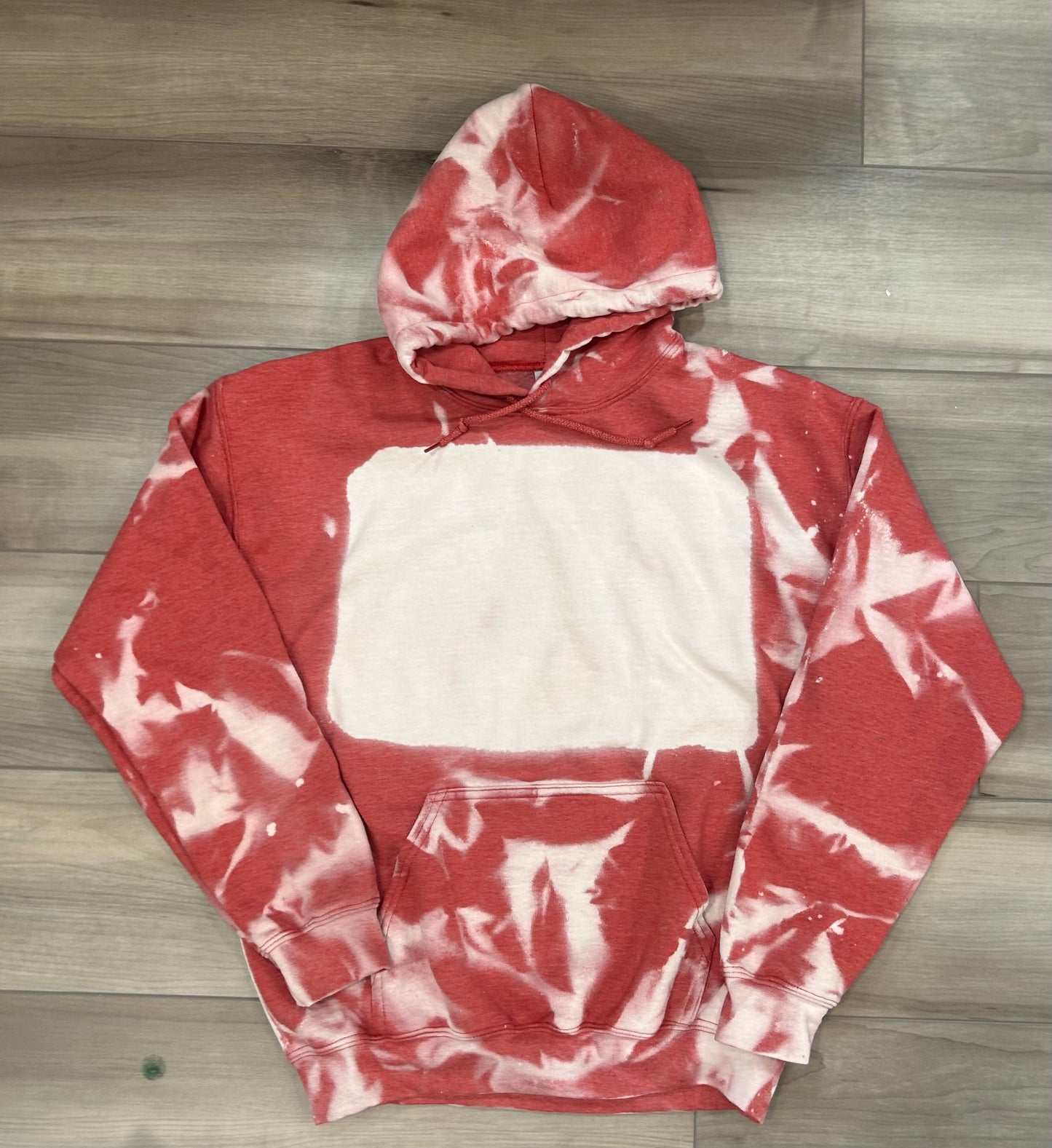 Blank Bleached Hoodie in Red