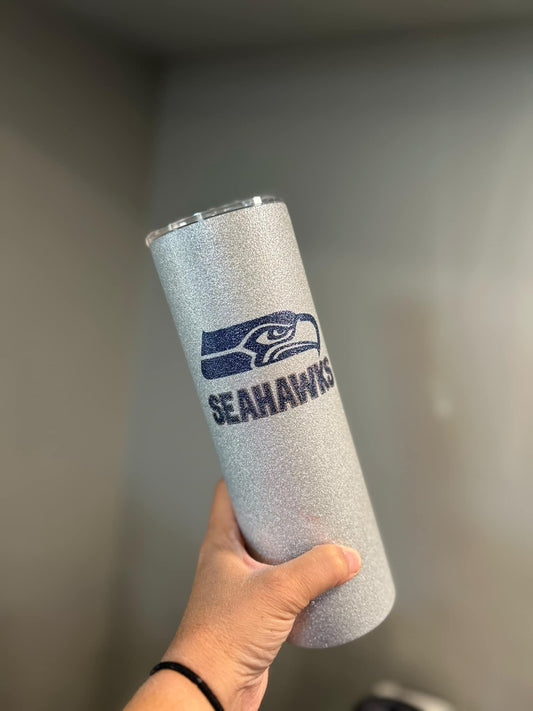 RTS Glitter Seahawks Tumbler