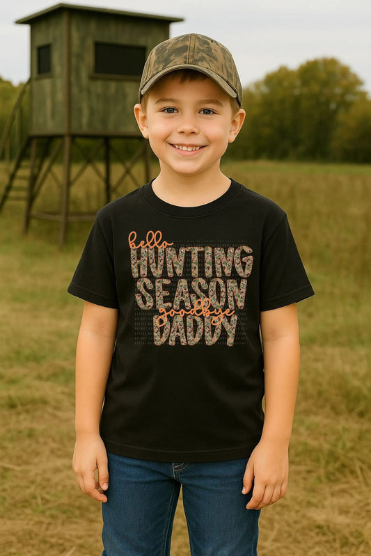 Hello hunting season goodbye daddy orange Kid Top
