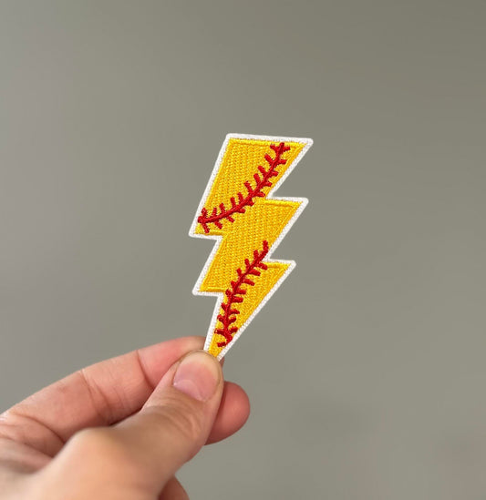 Softball Lightening Bolt Hat Patch