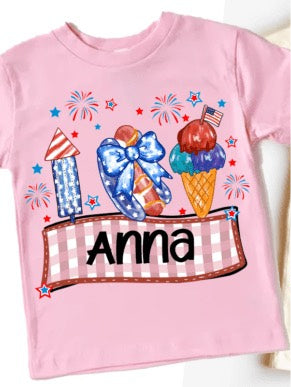 Kids Custom Girl Hot Dog Top