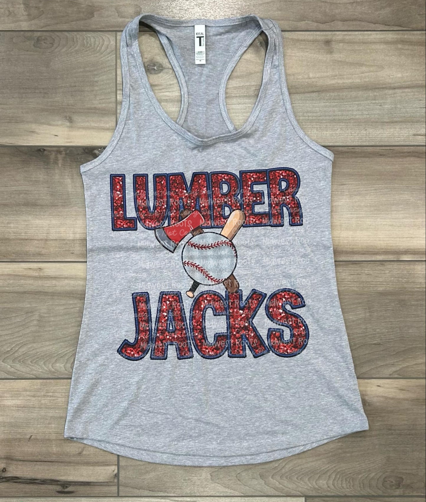 Lumberjacks Baseball Faux Glitter Top