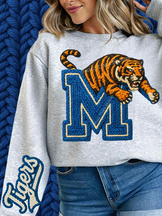 DTF Print- Faux Yarn M Tigers