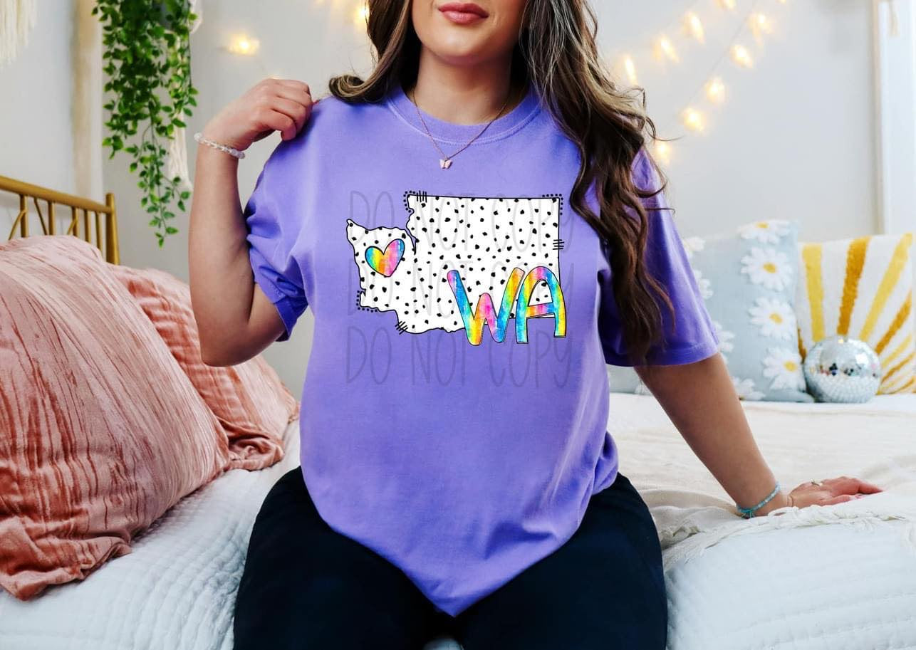 Dot & Rainbow State Tees Top
