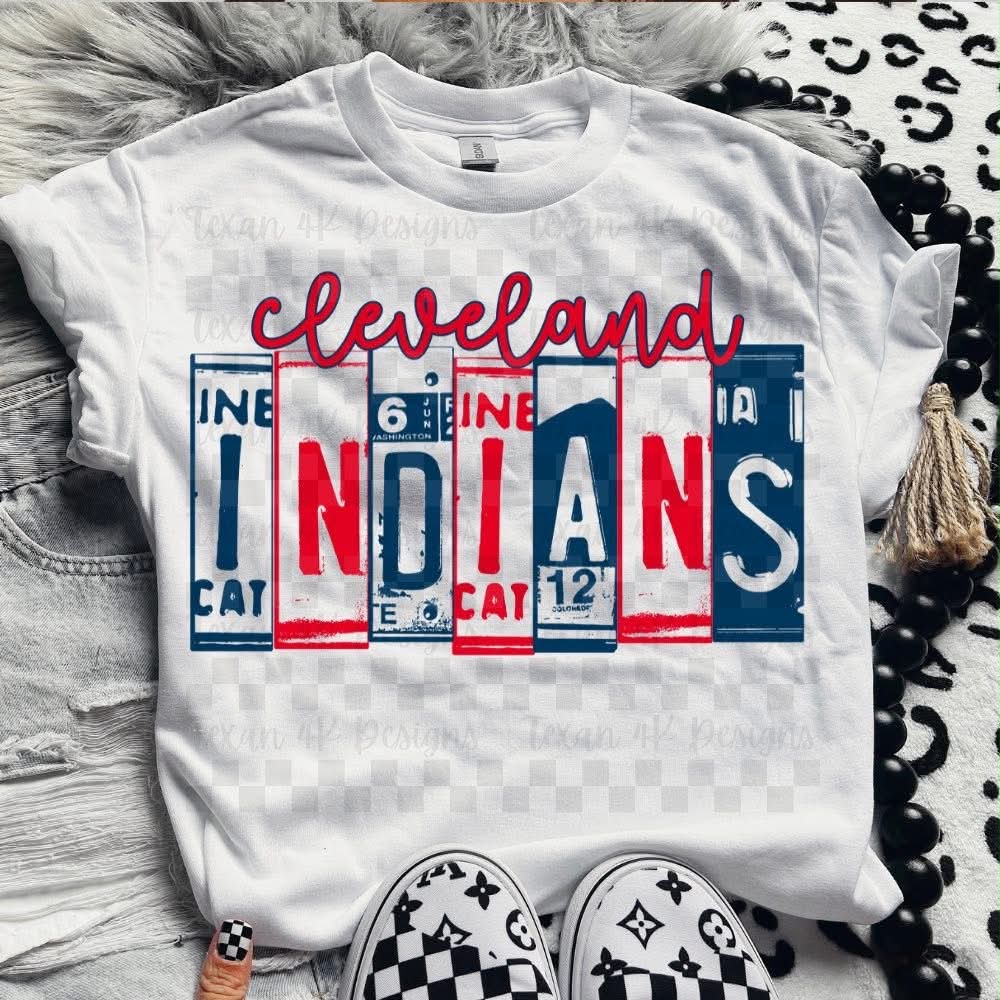 Clevel@nd Indi@ns License Plate Top