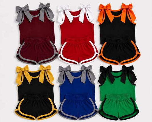 Pre Order Kids Custom Print Bowtie Tank And Shorts