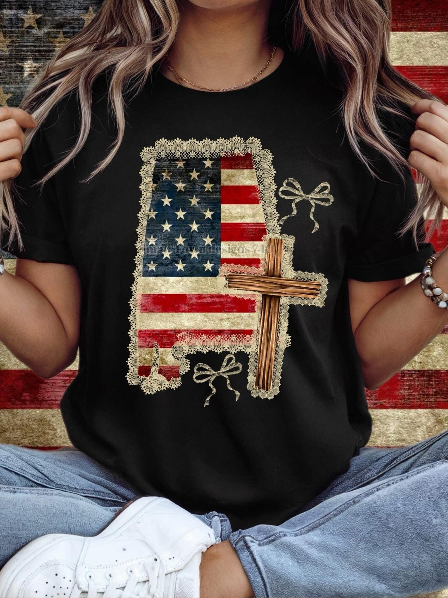 DTF Print - RWB States with Bow