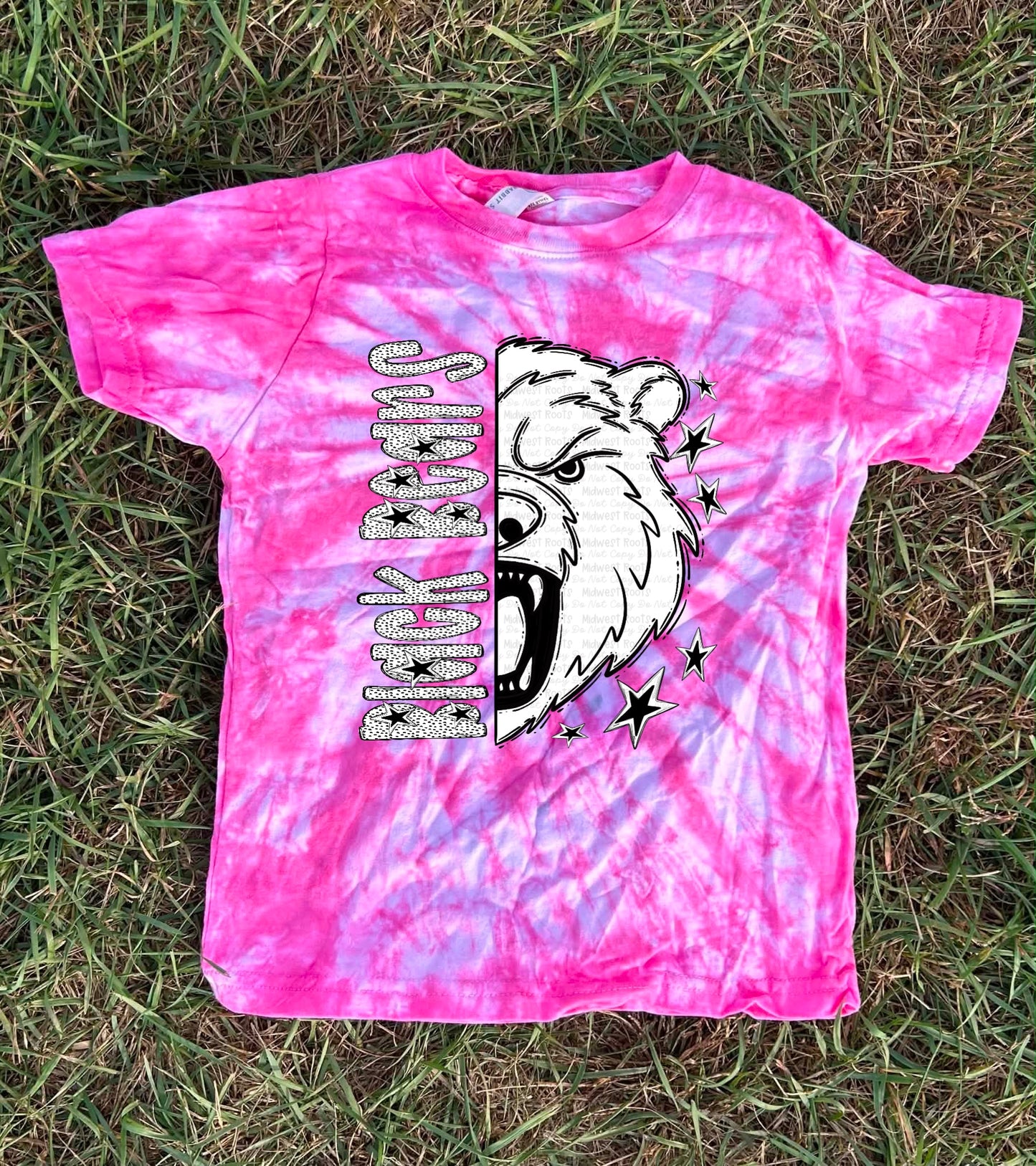 Pink Out Dyed BW Dotties Team Top