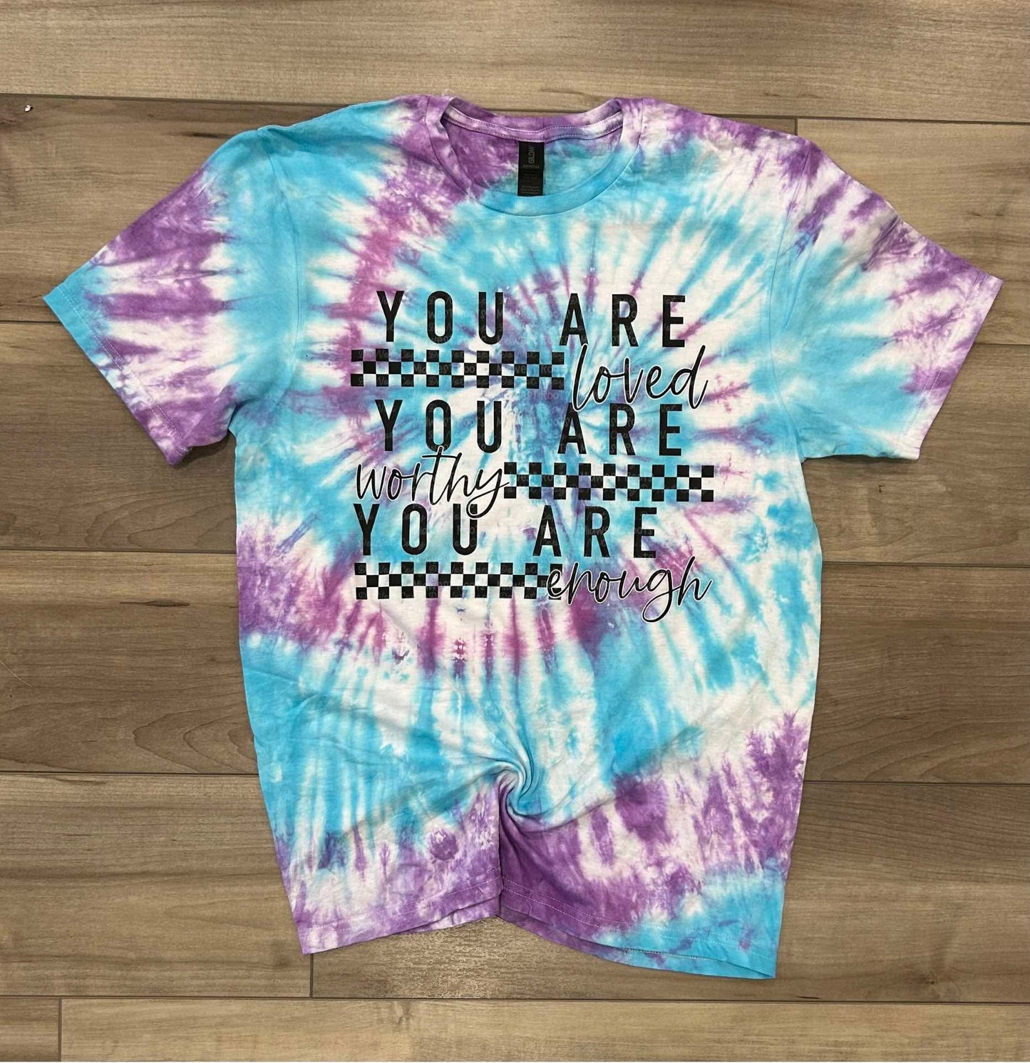 You are Loved Tie Dye top in Swirly Candy