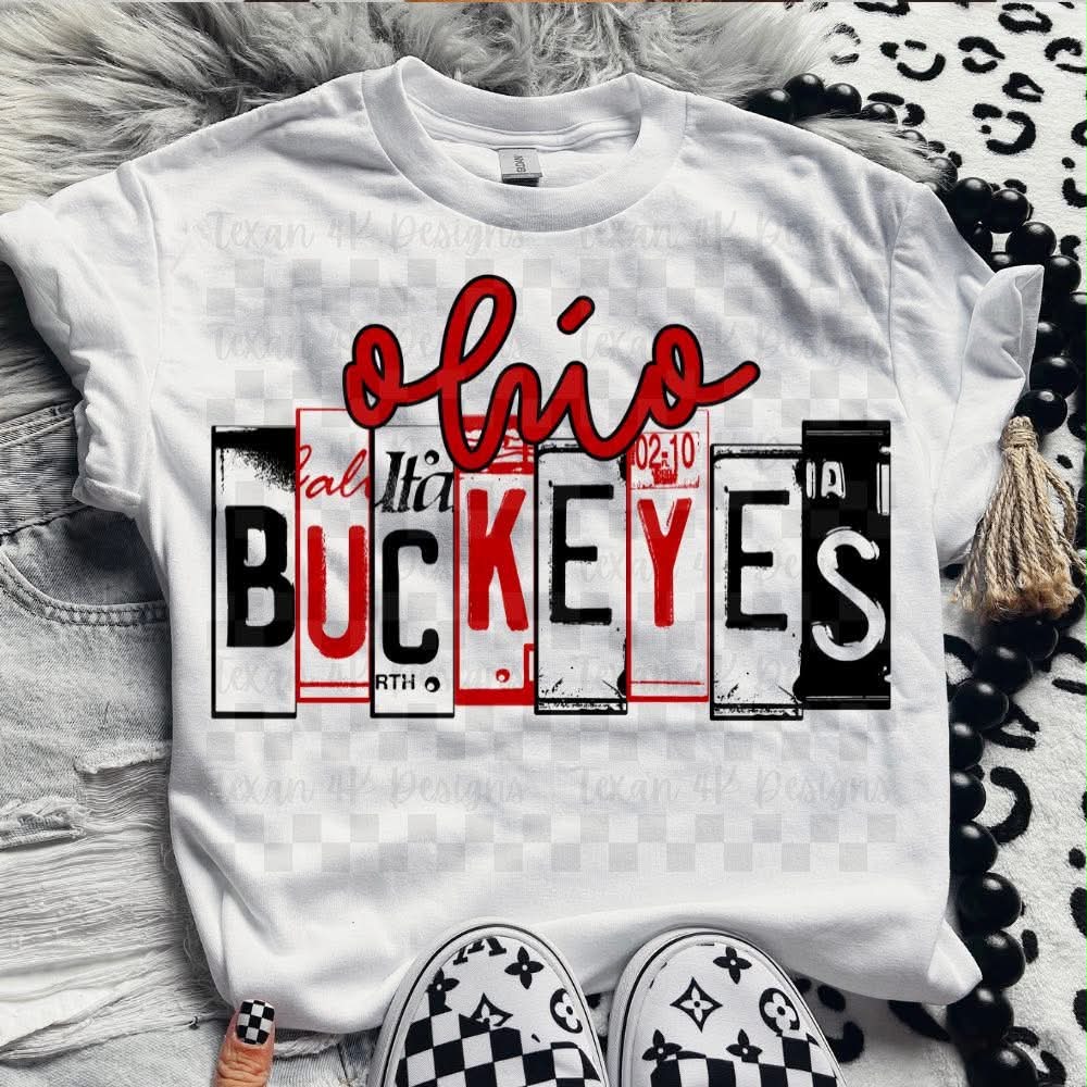 0hi0 Buck3yes License Plate Top