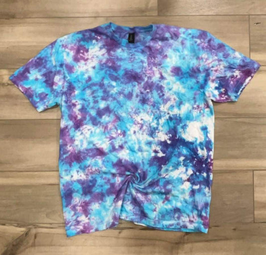 Blank Tie Dye Top in Purple And Blue