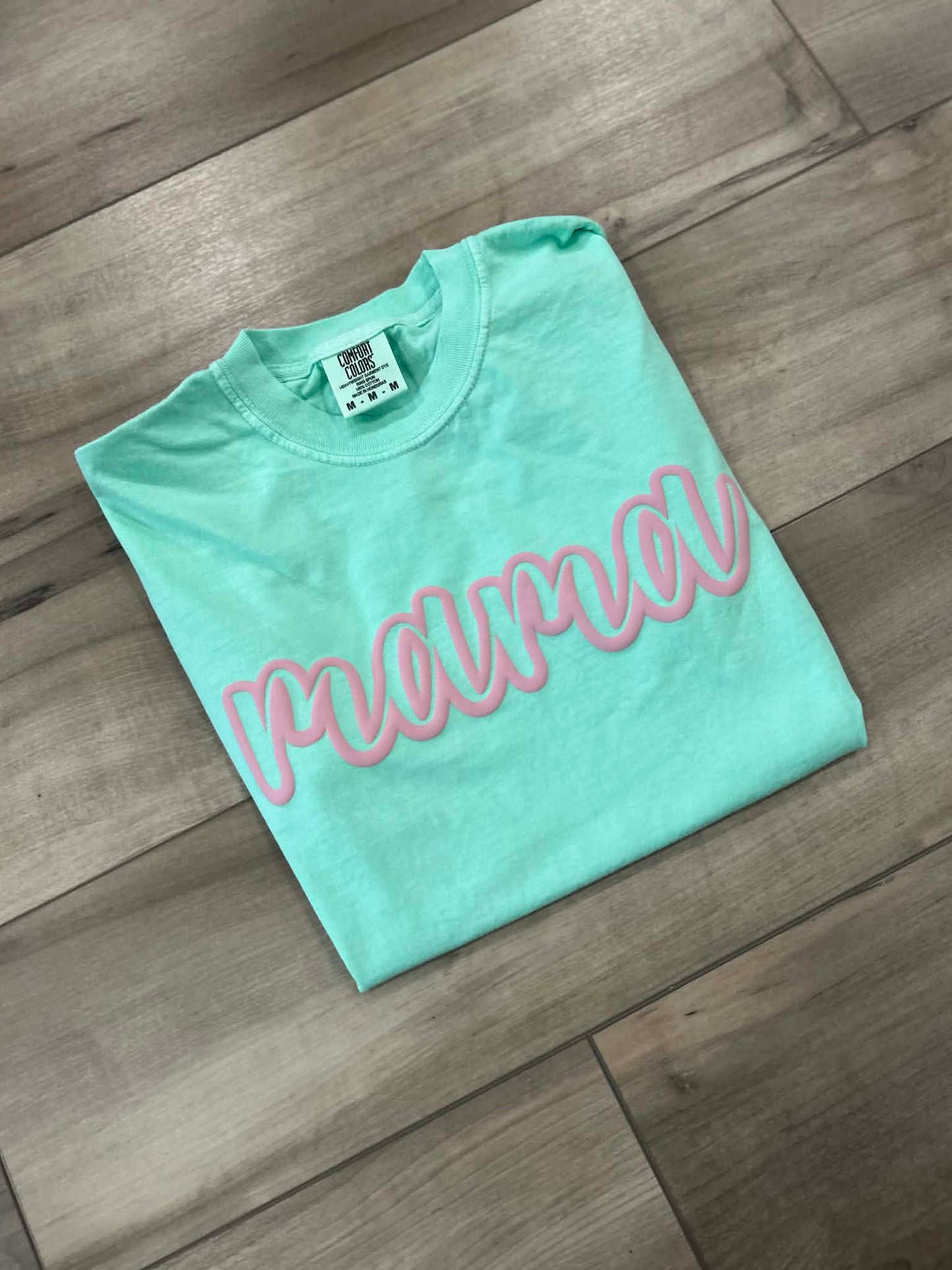 Mama Outline Puff Print Top