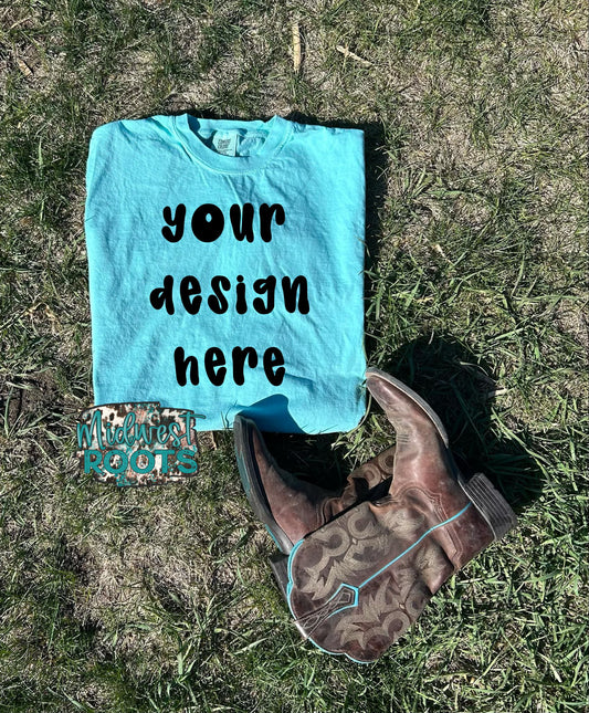 Chalky Mint with Boots Comfort Colors Mock Up