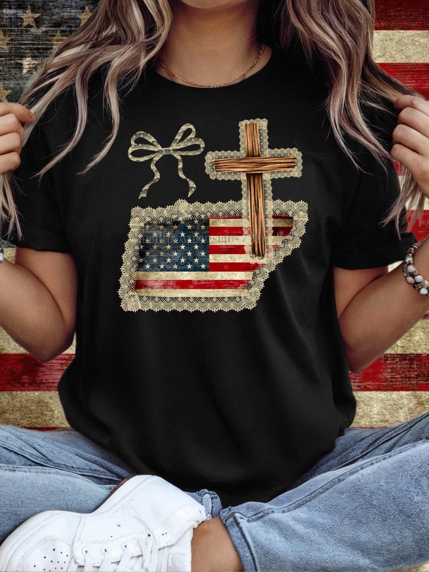DTF Print - RWB States with Bow