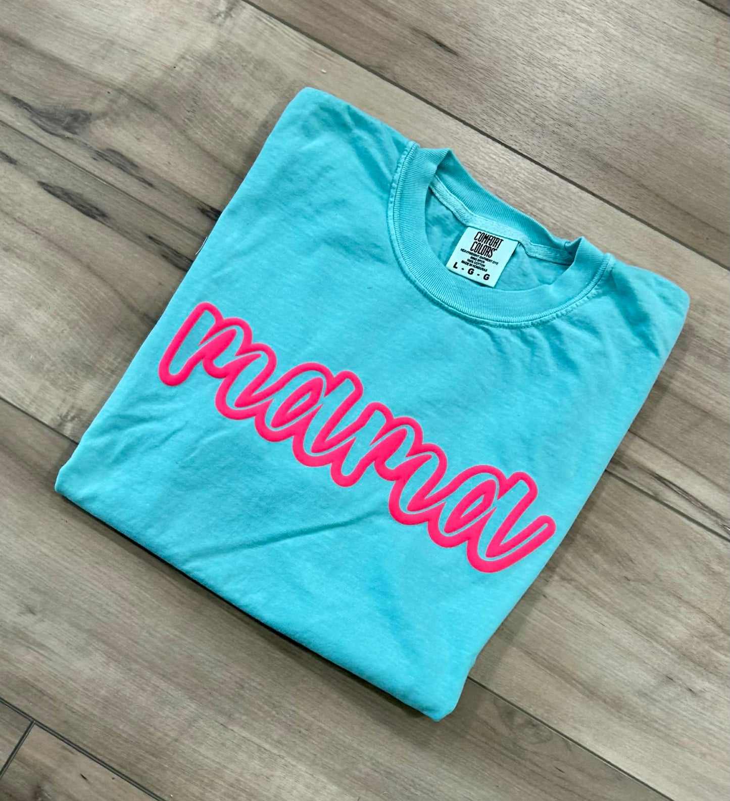 Mama Outline Puff Print Top
