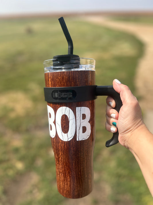 Custom 40oz Wood Grain Tumbler