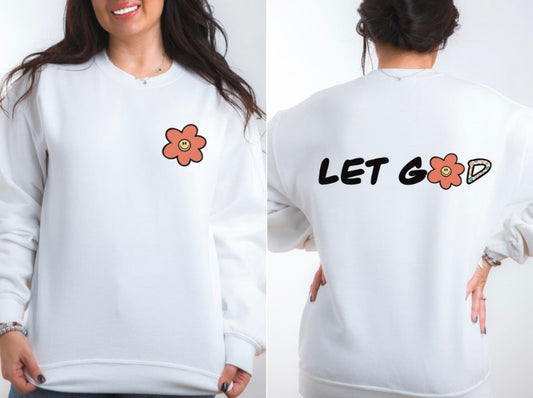 Let Go Floral Red Orange Digital Design