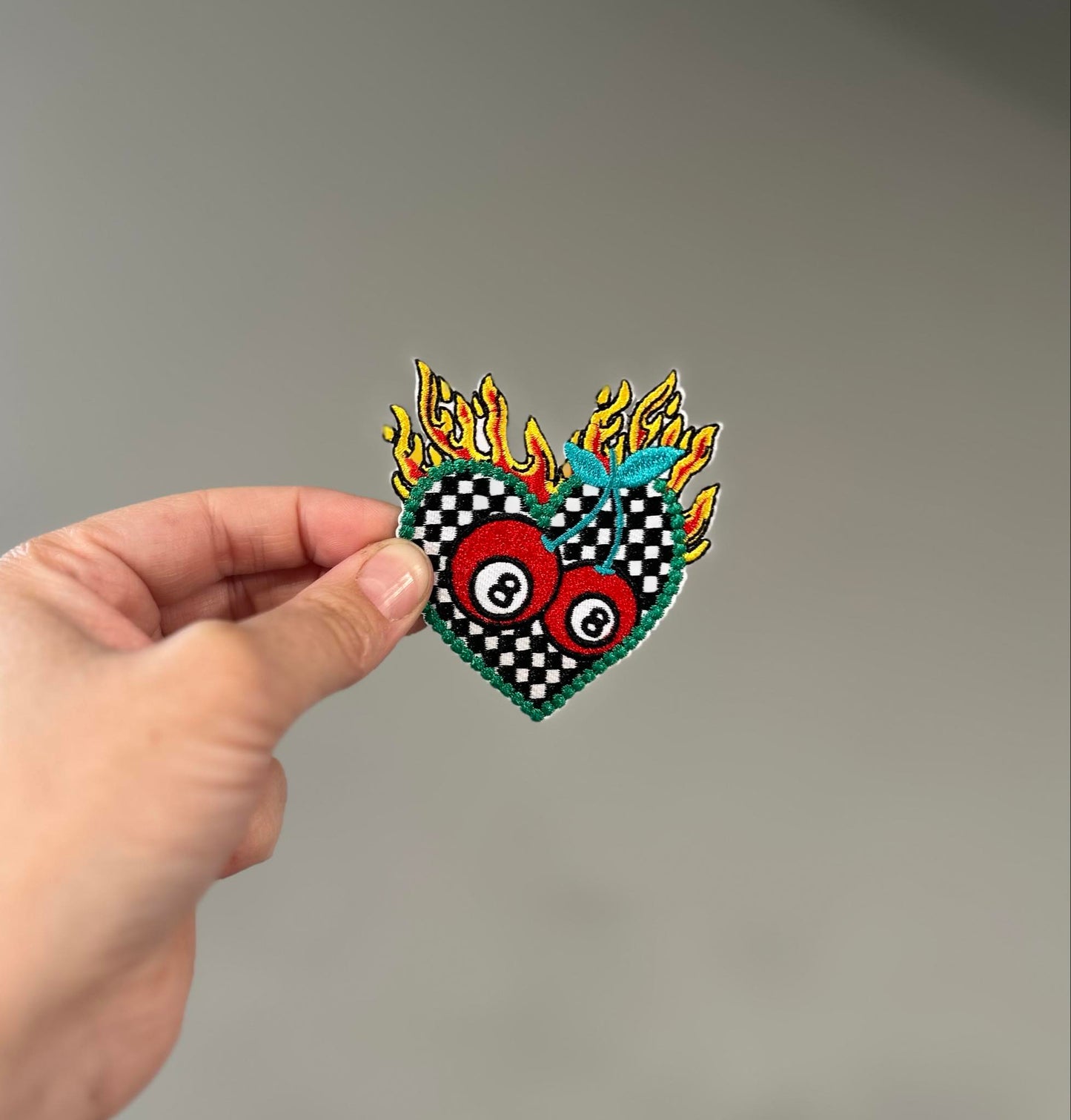 Cherry Eight Ball Hat Patch