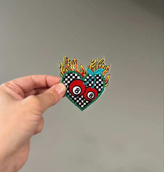 Cherry Eight Ball Hat Patch
