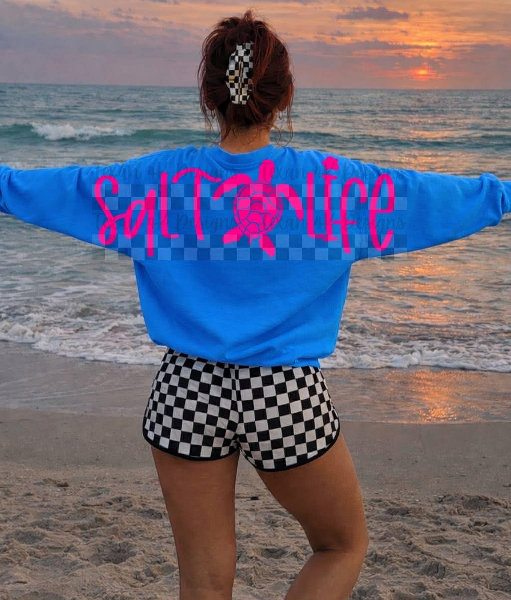S_lt Life Turtle Oversized Arm Print Top