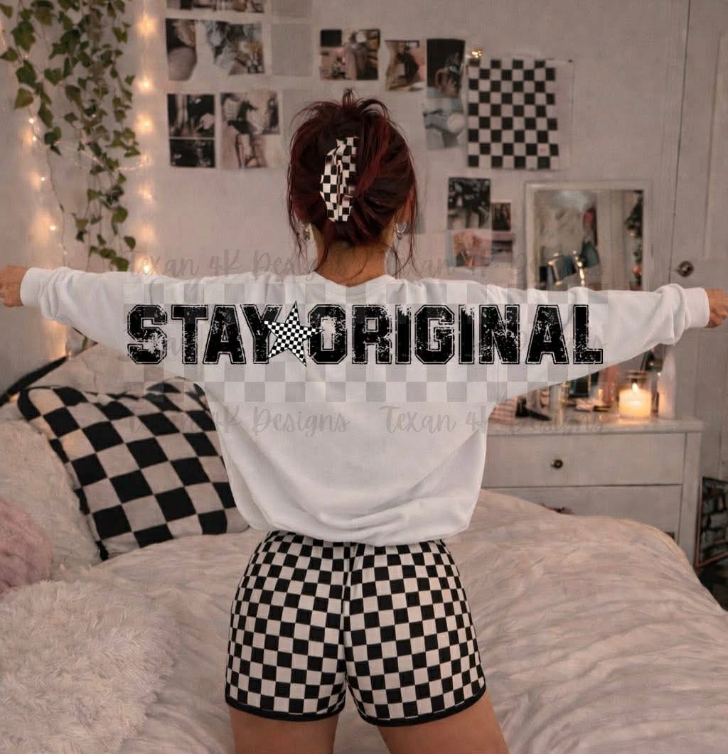 Stay Original  Oversized Arm Print Top