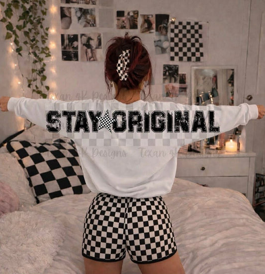 Stay Original  Oversized Arm Print Top