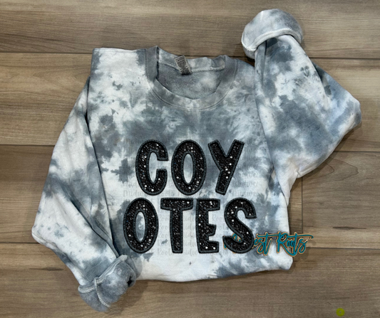 Coyotes Tie Dye Top in Grey Sweatshirt