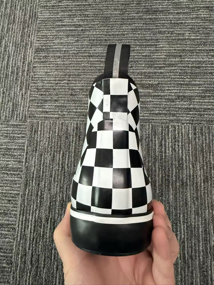 Pre Order Black and White Checkered Deck Boots