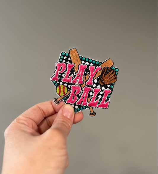 Play Ball Softball Hat Patch