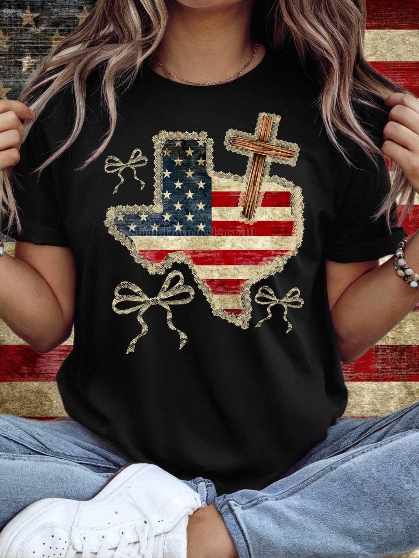 DTF Print - RWB States with Bow