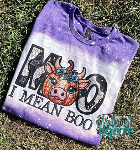 Moo I Mean Boo Bleached Top