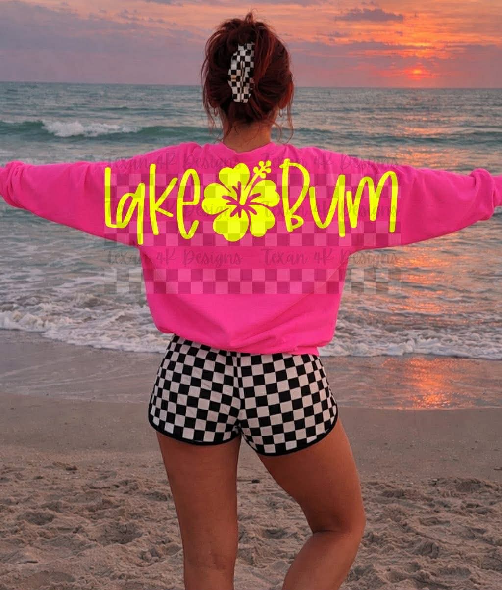 Lake Bum Oversized Arm Print Top