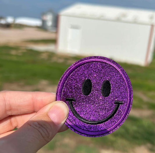Purple Glitter Hat Patch