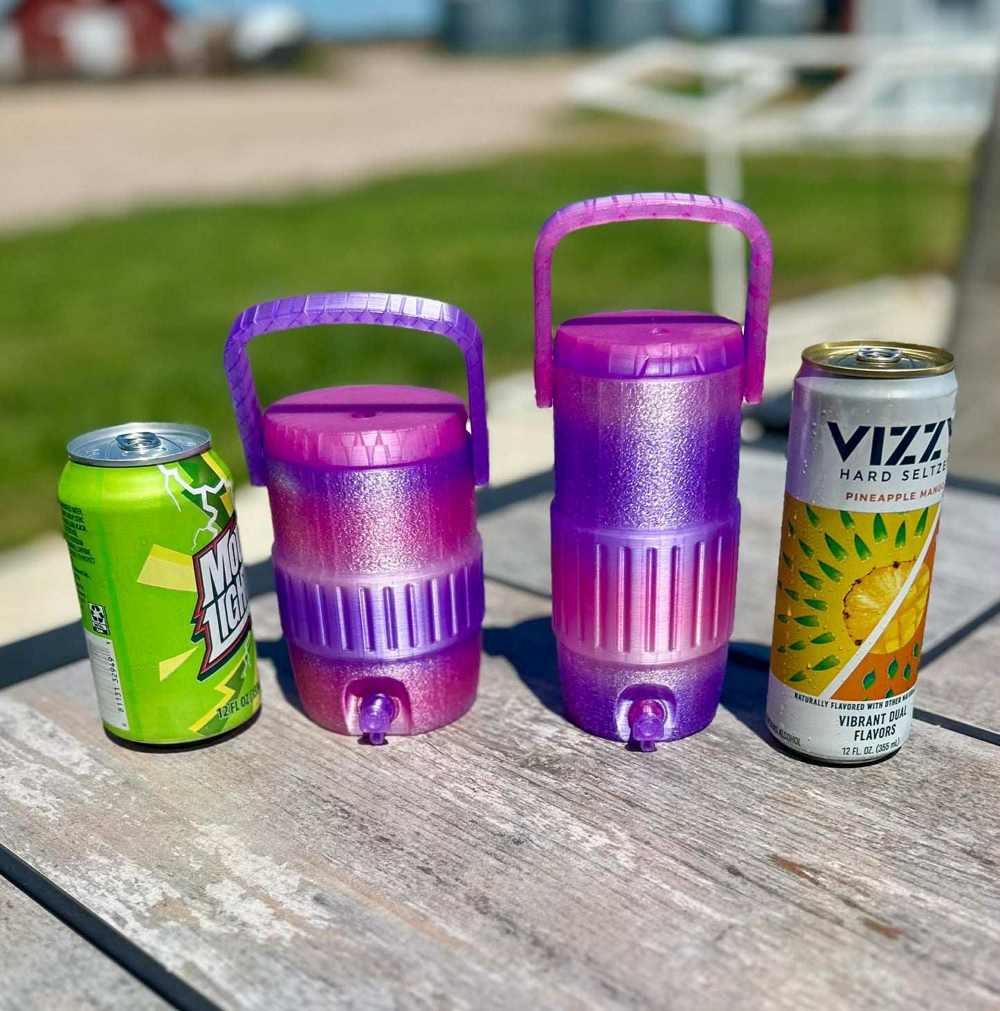 3D Printed Pink Purple Shimmer Can Cooler