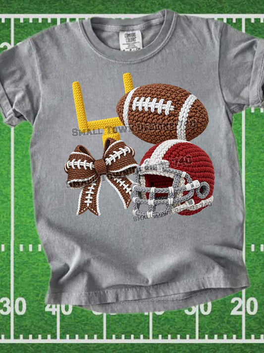 DTF Print - Faux Yarn Football Collage