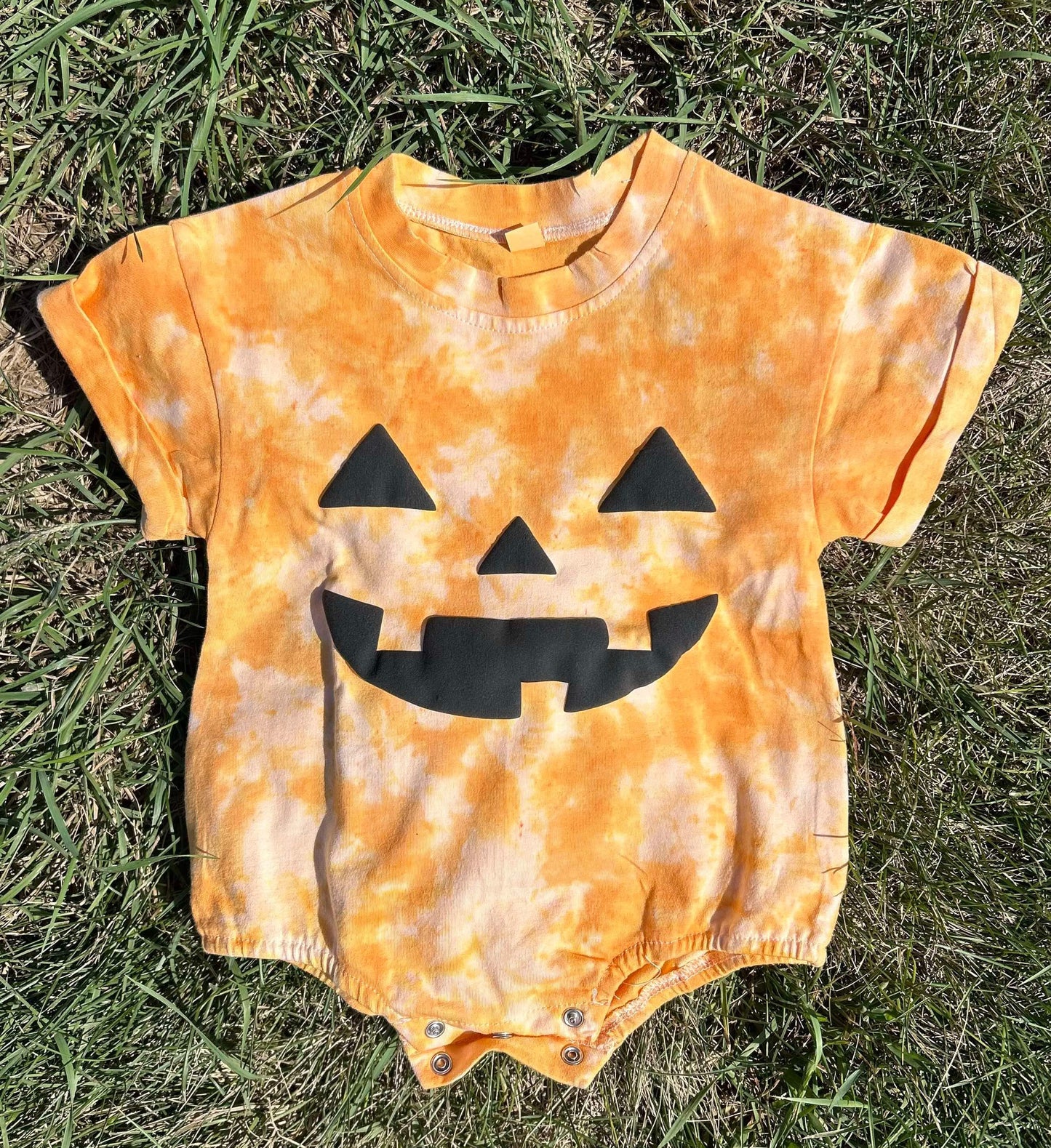 Kids Pumpkin Puff Print Tie Dye Top