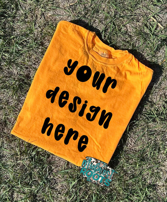 Bright Orange Comfort Colors Mock Up